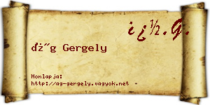 Ág Gergely névjegykártya