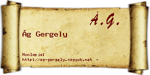 Ág Gergely névjegykártya